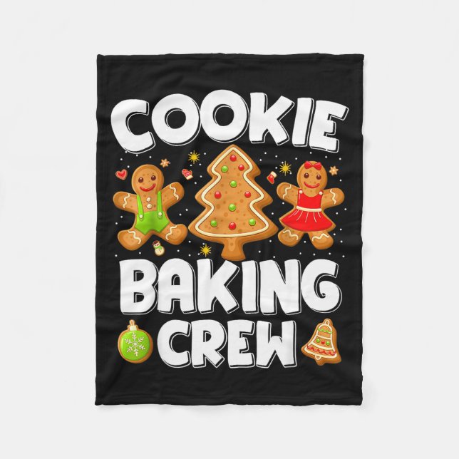 Cookie Baking Crew Christmas Gingerbread Team Squa Fleece Blanket (Front)