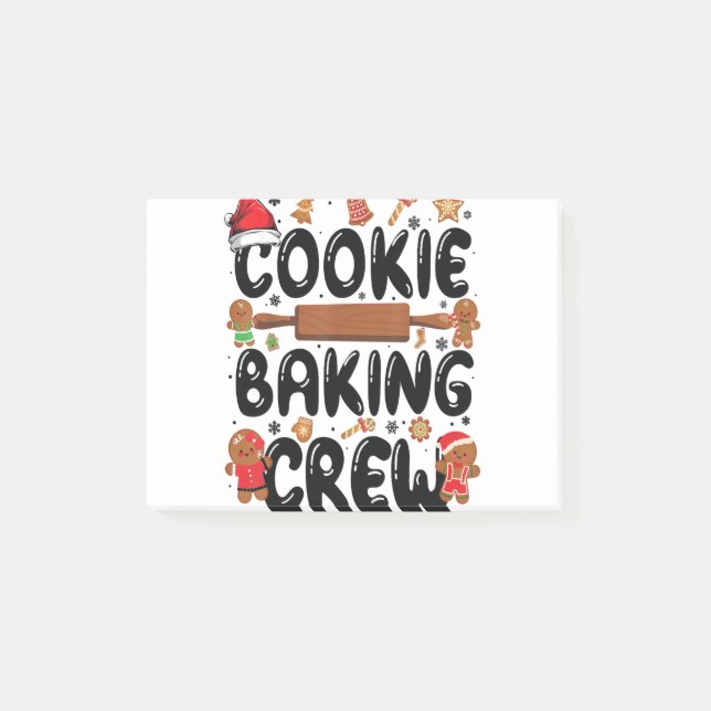 Cookie Baking Crew Christmas Santa Family Gingerbr Post-it Notes (Front)