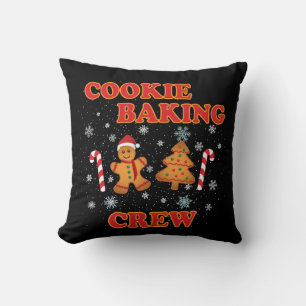 Cookie Baking Crew Christmas Throw Pillow