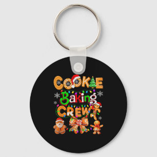 Cookie Baking Crew Cooking Coquette Bow Xmas Ginge Keychain