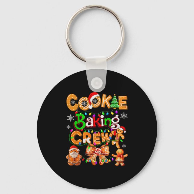 Cookie Baking Crew Cooking Coquette Bow Xmas Ginge Keychain (Front)