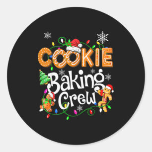 Cookie Baking Crew Cooking Lover Santa Xmas Ginger Classic Round Sticker