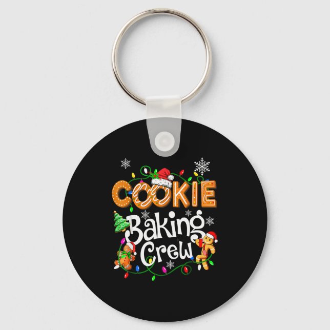 Cookie Baking Crew Cooking Lover Santa Xmas Ginger Keychain (Front)
