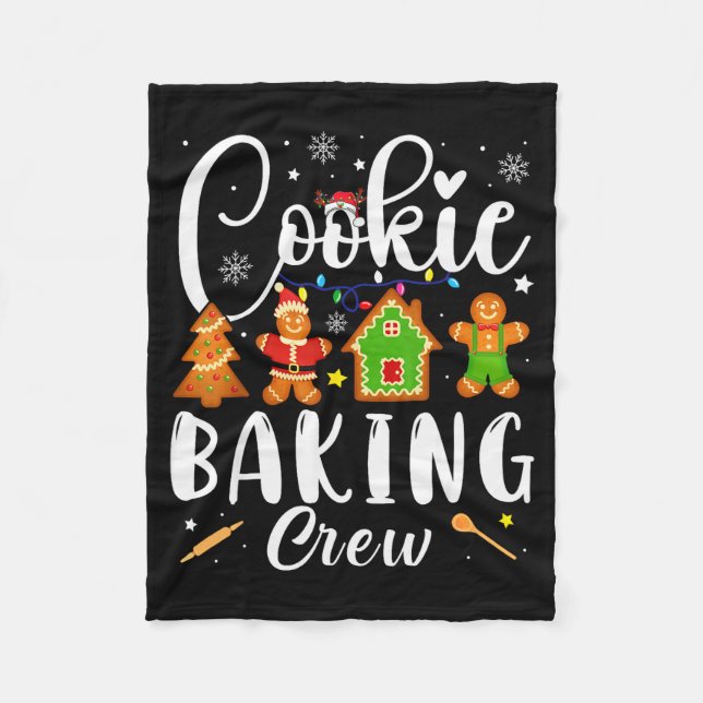 Cookie Baking Crew Family Christmas Gingerbread Te Fleece Blanket (Front)