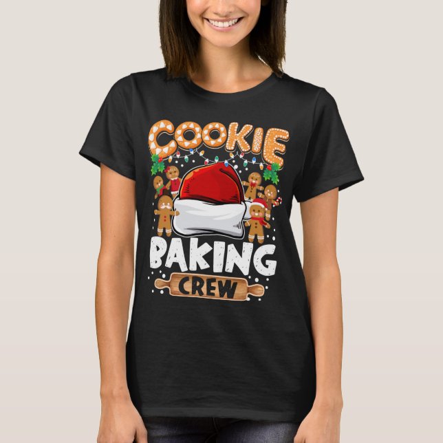 Cookie Baking Crew Funny Christmas Lights Gingerbr T-Shirt (Front)