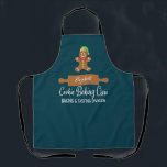 Cookie Baking Crew Gingerbread Baking Apron<br><div class="desc">Get ready to bake with your very own cookie baking crew apron. Fun typography states that you are part of the baking and tasting division. Monogrammed with your crew name. Cute gingerbread and rolling pin design. Perfect the Christmas holidays and cookie exchange parties.</div>