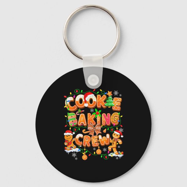 Cookie Baking Crew Gingerbread Cooking Lover Xmas  Keychain (Front)