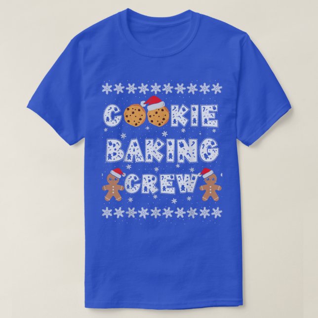Cookie Baking Crew Gingerbread Men with Xmas Hats  T-Shirt (Design Front)