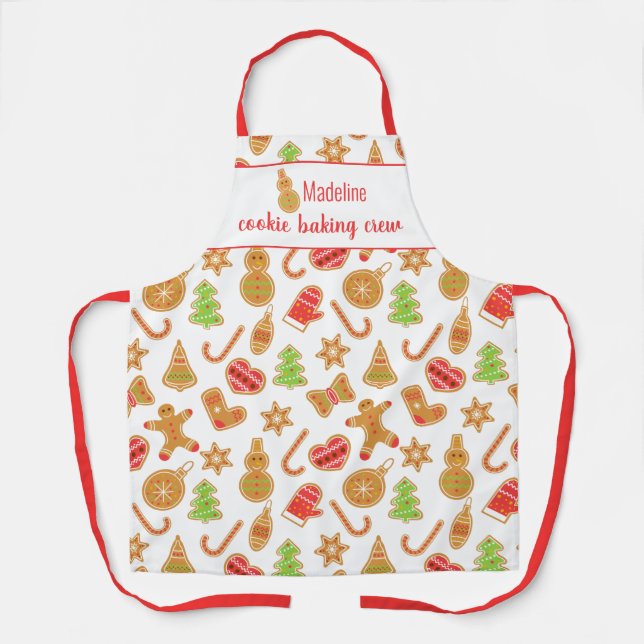 Cookie Baking Crew Gingerbread Personalized Apron (Front)