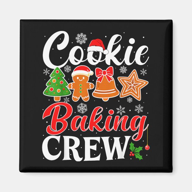 Cookie Baking Crew Gingerbread Xmas Holiday Cookie Magnet (Front)