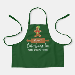 Cookie Baking Crew Green Christmas Apron