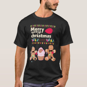 Cookie Baking Crew Merry And Bright Christmas Funn T-Shirt