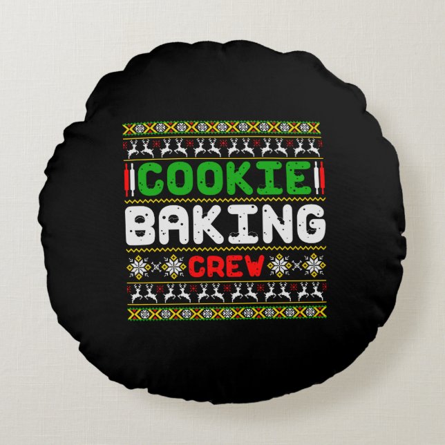 Cookie Baking Crew  Round Pillow (Front)