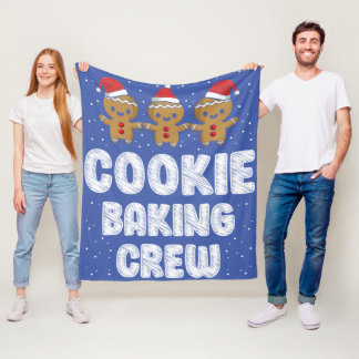 Cookie Baking Crew Shirt Christmas Family Gingerbr Fleece Blanket