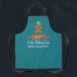 Cookie Baking Crew Teal Blue Christmas Apron<br><div class="desc">The ideal apron for all of your holiday Christmas baking! Cute gingerbread man and rolling pin with your name. Fun typography says "Cookie Baking Crew - Baking and Tasting Division". The perfect apron for your whole family! Teal blue.</div>