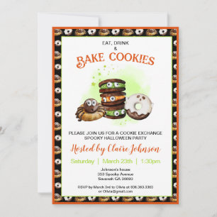 Cookie Baking Halloween Party Invitation