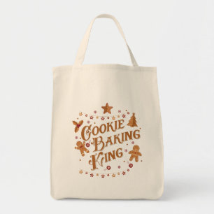 Cookie Baking King Holiday Design Tote Bag