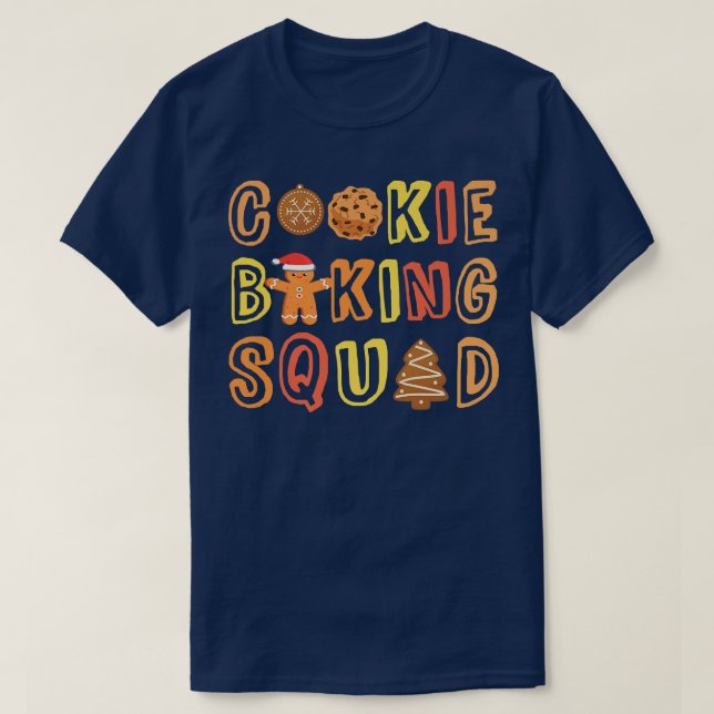 Cookie Baking Squad Gingerbread Man Cafeteria Bake T-Shirt (Design Front)