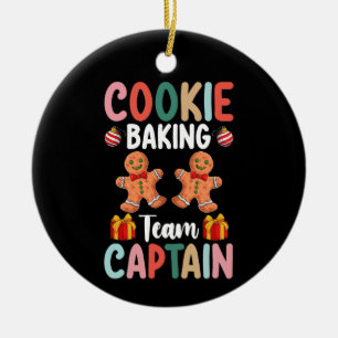 Cookie Baking Team Captain Family Christmas Ceramic Ornament