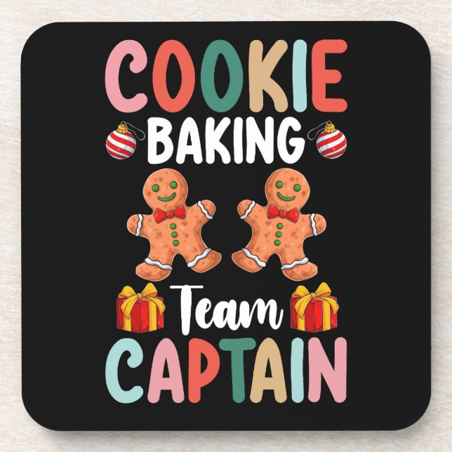 Cookie Baking Team Captain Family Christmas Coaster (Front)