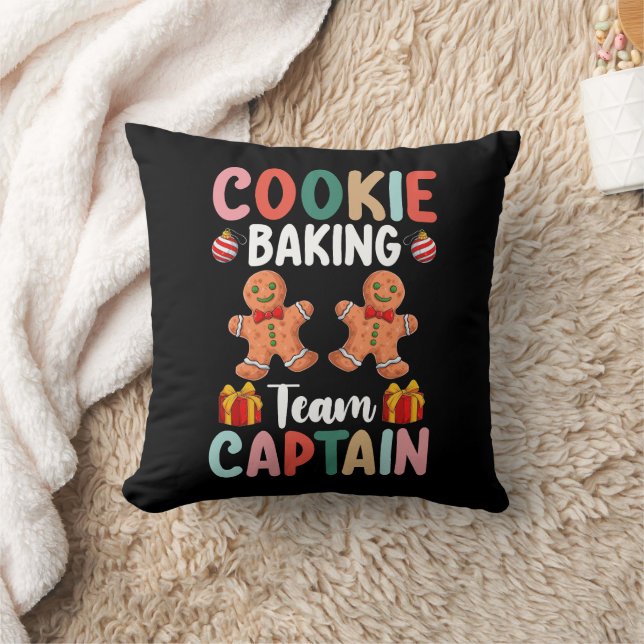 Cookie Baking Team Captain Family Christmas Throw Pillow (Blanket)