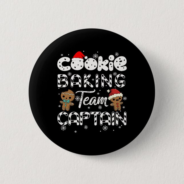 Cookie Baking Team Captain Gingerbread Christmas  2 Inch Round Button (Front)