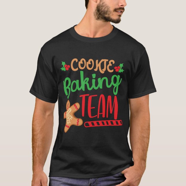Cookie Baking Team Christmas Squad Xmas Crew m Gin T-Shirt (Front)