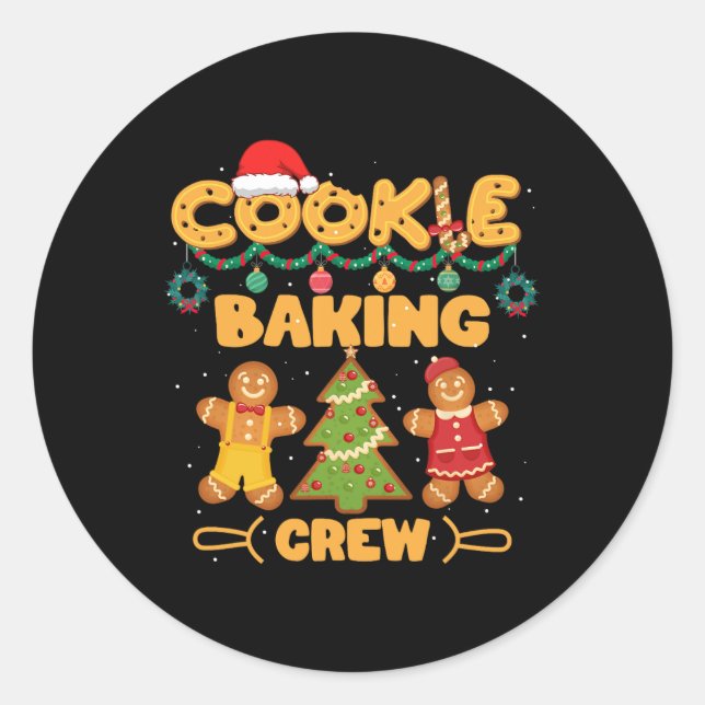 Cookie Baking Team Crew Xmas Family Matching Group Classic Round Sticker (Front)