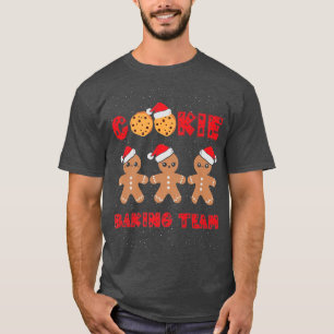 Cookie Baking Team Gingerbread Men with Xmas Hats T-Shirt