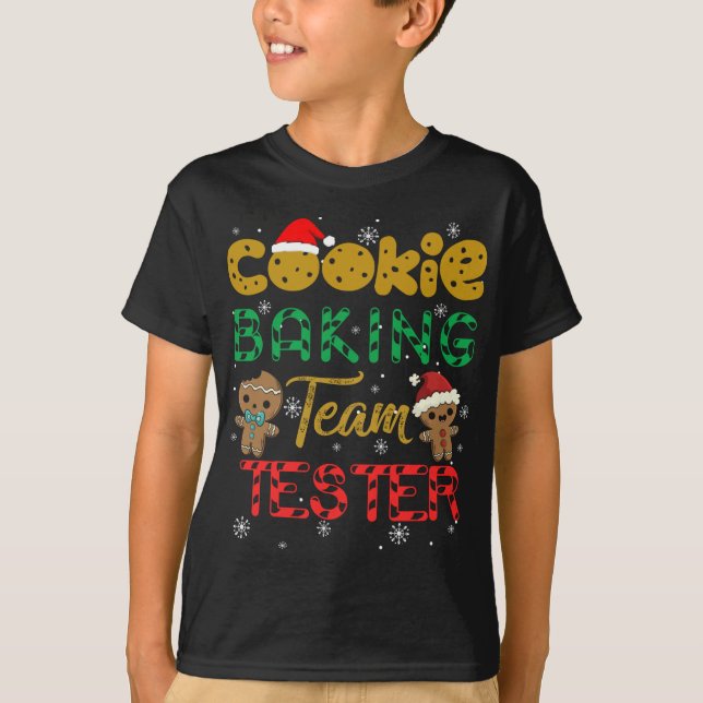 Cookie Baking Team Tester Gingerbread Christmas T-Shirt (Front)