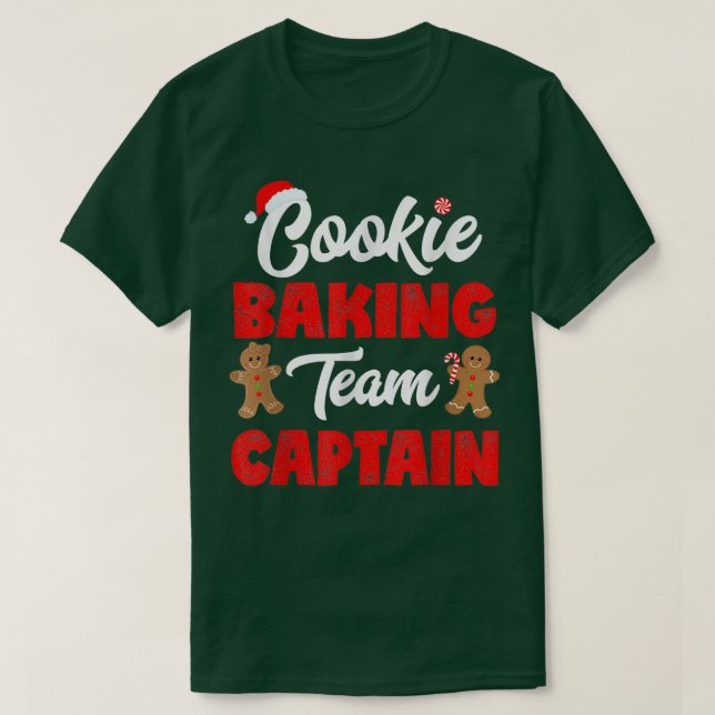 Cookie Baking Teams Captain Gingerbread Baker  T-Shirt (Design Front)