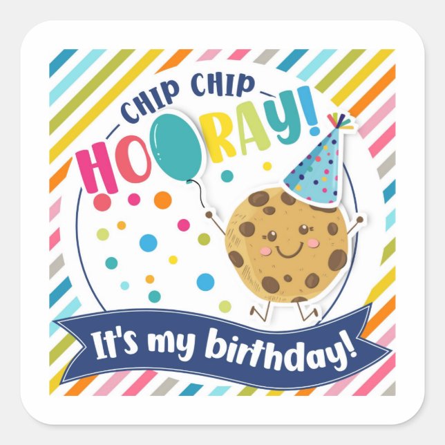  cookie Birthday favor gift you're the best Square Sticker (Front)