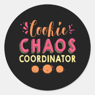 Cookie Chaos Coordinator Funny Camping Scouting Classic Round Sticker