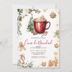 Cookie Cocoa Christmas Spanish Cena De Navidad Invitation