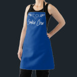 Cookie Crew Heart Holiday Blue Christmas Apron<br><div class="desc">The ideal apron for all of your holiday Christmas baking! Cute heart and leaf design with your monogrammed name. Fun typography says "Cookie Crew". Perfect for those that bake,  frost,  decorate or lick the spoon! Fun and festive holiday blue and white colours.</div>