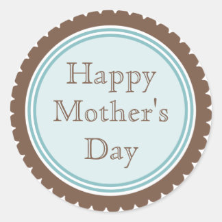 Cookie Cut Chocolate Aqua Mother's Day Stickers
