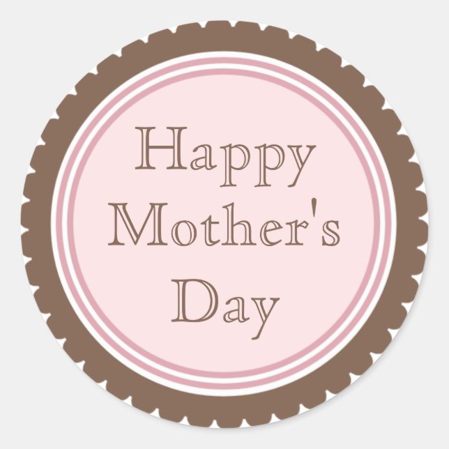 Cookie Cut Chocolate Pink Mother's Day Stickers (Front)