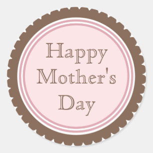Cookie Cut Chocolate Pink Mother's Day Stickers