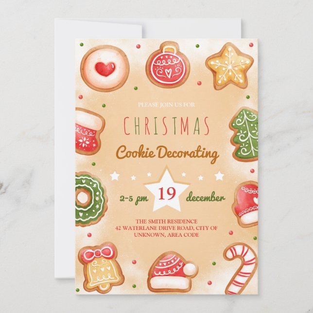 cookie de Noël décoration de fête invitation (Devant)
