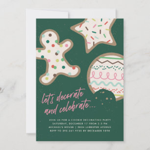 Cookie de Noël Vert Décoration Fête Invitation