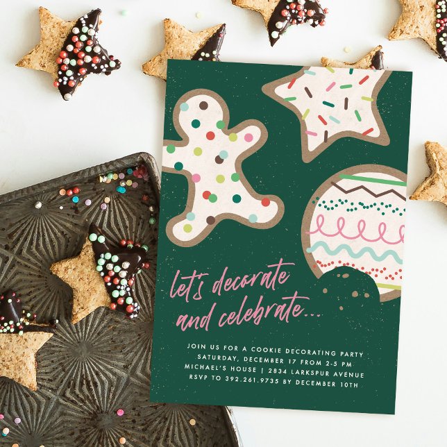 Cookie de Noël Vert Décoration Fête Invitation (Créateur téléchargé)
