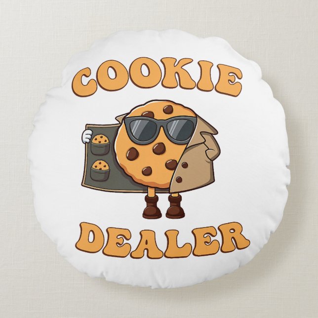 Cookie Dealer Funny Baking Round Pillow (Front)