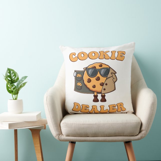 Cookie Dealer Funny Baking Throw Pillow (Chair)