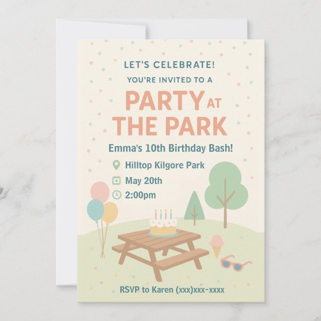 Cookie Decorating Birthday Invitation (Front)