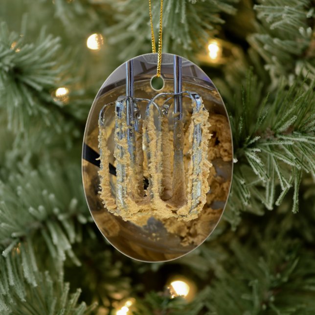 Cookie Dough Mixing Beaters Ceramic Ornament (Tree)
