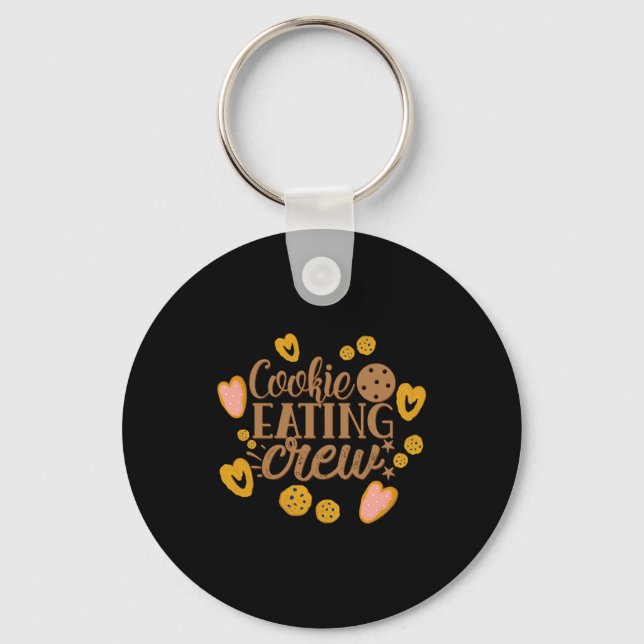 Cookie Eating Crew Fun Christmas Toddler T Shirt  Keychain (Front)