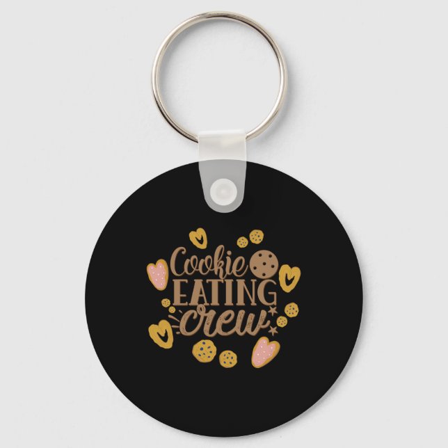 Cookie Eating Crew Fun Christmas Toddler T Shirt  Keychain (Front)