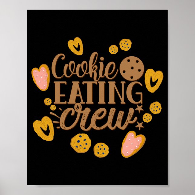 Cookie Eating Crew Fun Christmas Toddler T Shirt  Poster (Front)