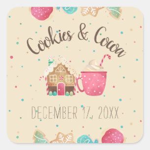 Cookie Exchange Festive Christmas Party Theme Square Sticker