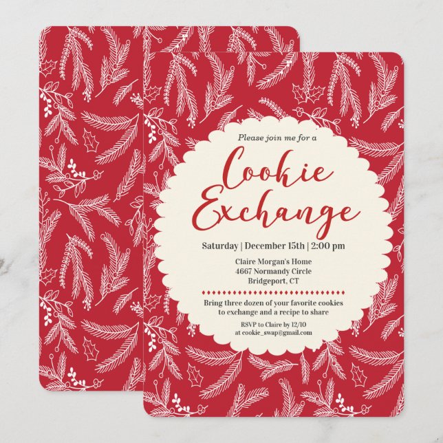Cookie Exchange Holiday Party Invitation (Front/Back)